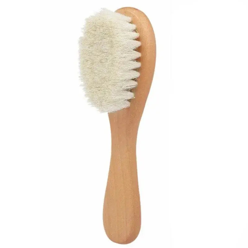 Newborn Baby Wool Wood Brush Comb Head Massage Tool Portable Baby Comb Bath Brush Comb，Special For Real Hair Wigs