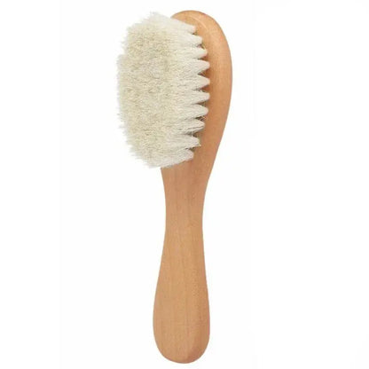 Newborn Baby Wool Wood Brush Comb Head Massage Tool Portable Baby Comb Bath Brush Comb，Special For Real Hair Wigs