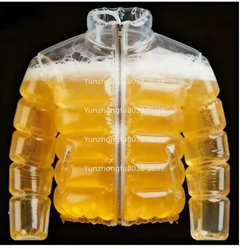 Beer-Filled Jacket Funny Transparent Beer-Drinking Jacket Hilarious Gag Gifts for Pools Parties Festivals Carnivals