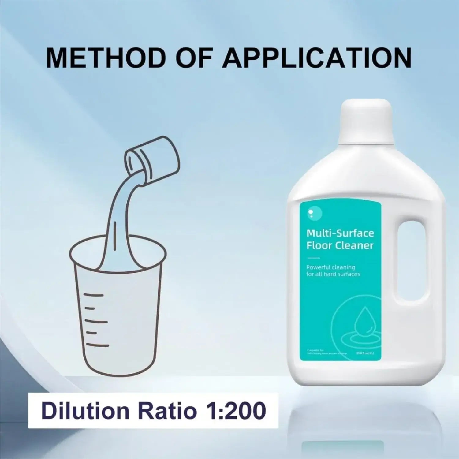 Floor Cleaning Solution Compatible with Matrix Series / Aqua10 Series/X Series / Aqua10 Series/L Series Robot Vacuum and Mop 1L