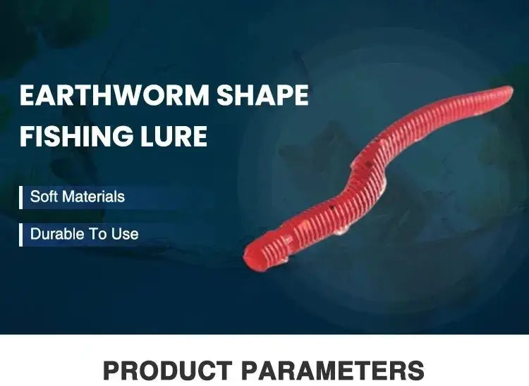 Red Worm Soft Fishing Lures, 3.5–10 cm Options