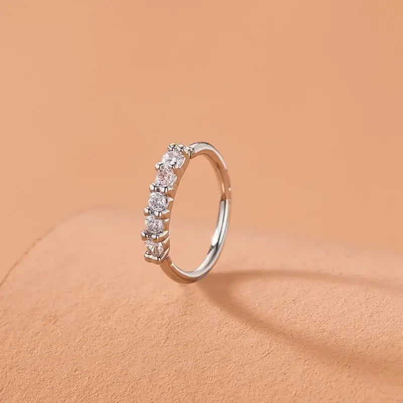 Fashion Single-row Miniature Zircon Nose Rings for Women Fine Drill Exquisite with Drill Opening Fake Nose Piercing Jewelry