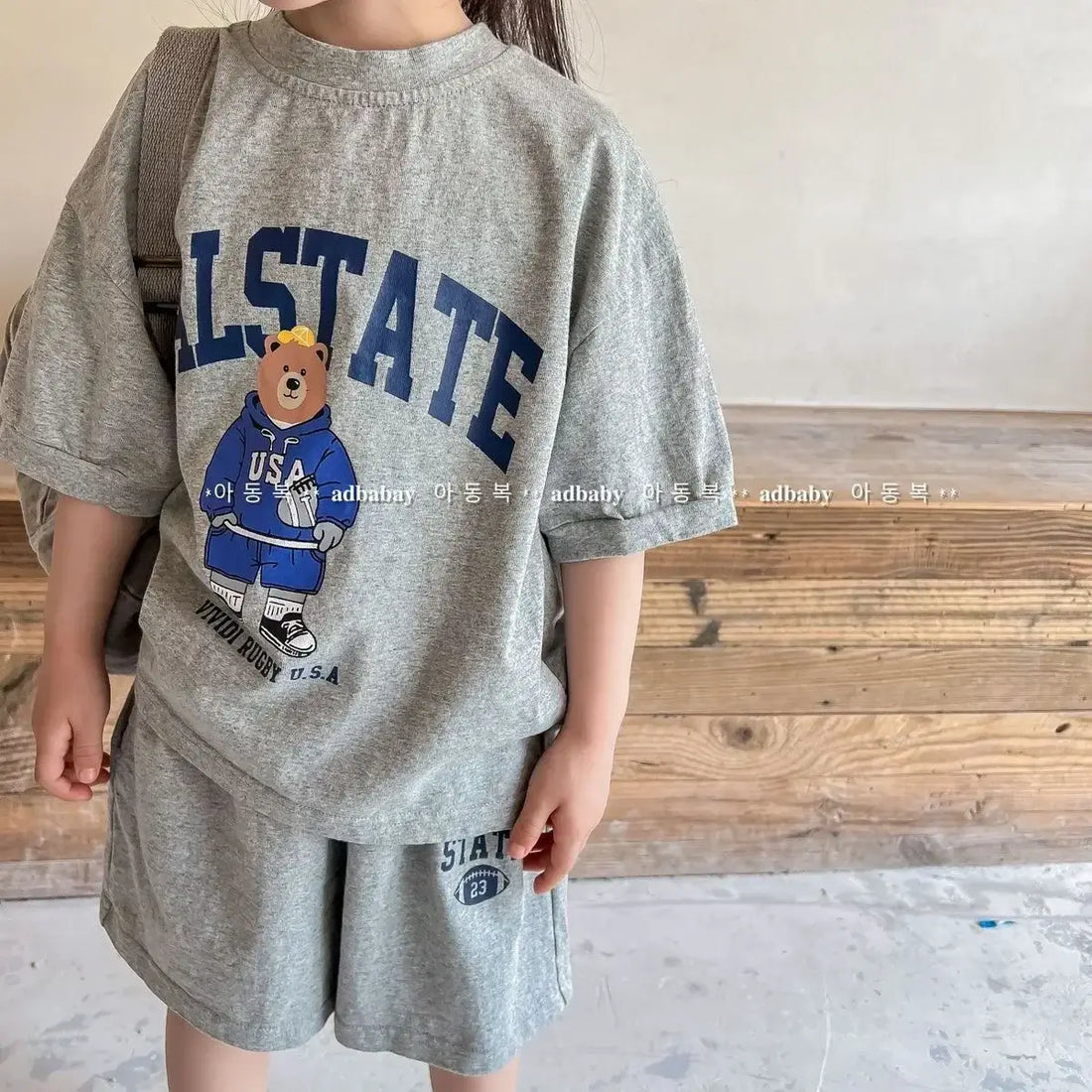 2pcs Summer Baby Clothes Set - Cartoon Bear Outfit