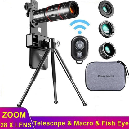 Dragon Bluetooth Ultra HD 28X Zoom Telescope Lens Tripod Kit.