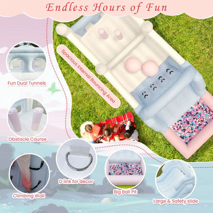 Inflatable Macaroon PVC Water Sildes Ball Pool for Children Jungle Gym Water Play Equipment With 1100W Air Blower