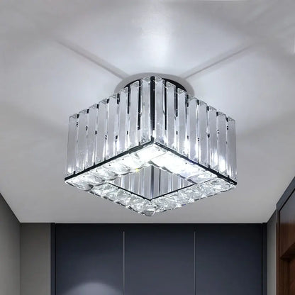 Modern Crystal Ceiling or Pendant Light, Black or Gold