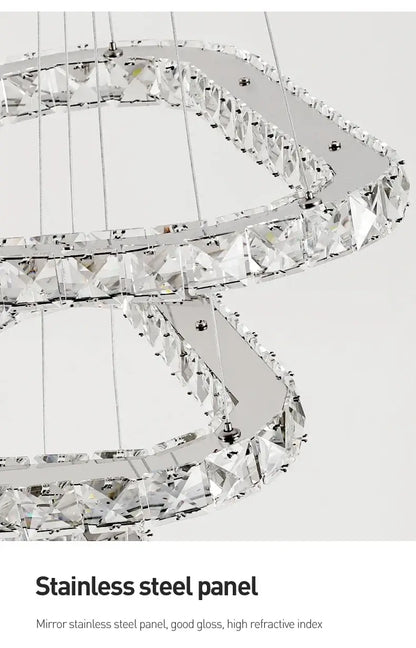 Modern Geometric Crystal LED Pendant Chandelier