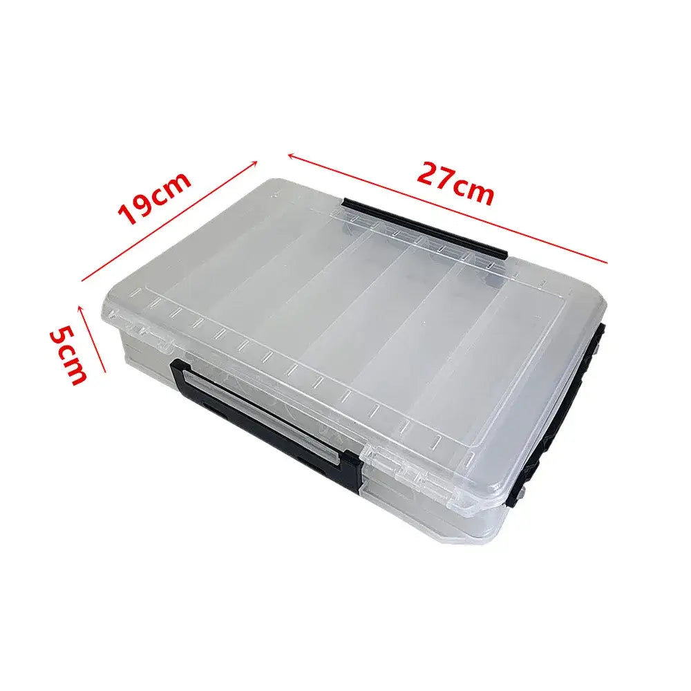 Double Sided Fishing Gear Box 14 Grid Mino Fake Bait Storage Box Portable Fishing Tool Accessories Box Fishing Gear Storage Box
