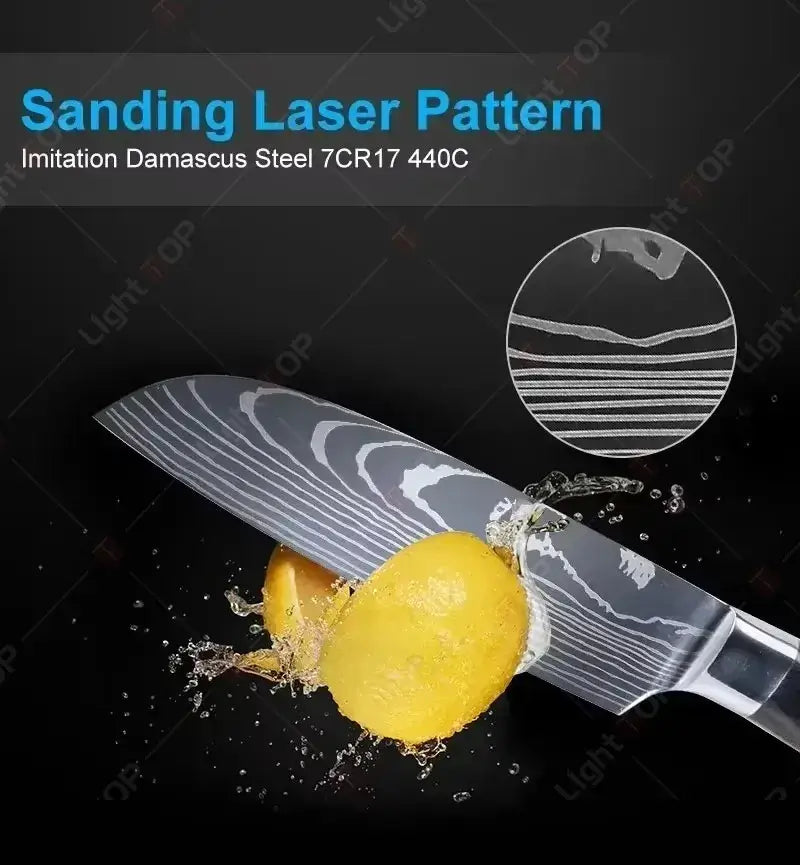 Stainless Steel Kitchen Knives with Wooden Handles