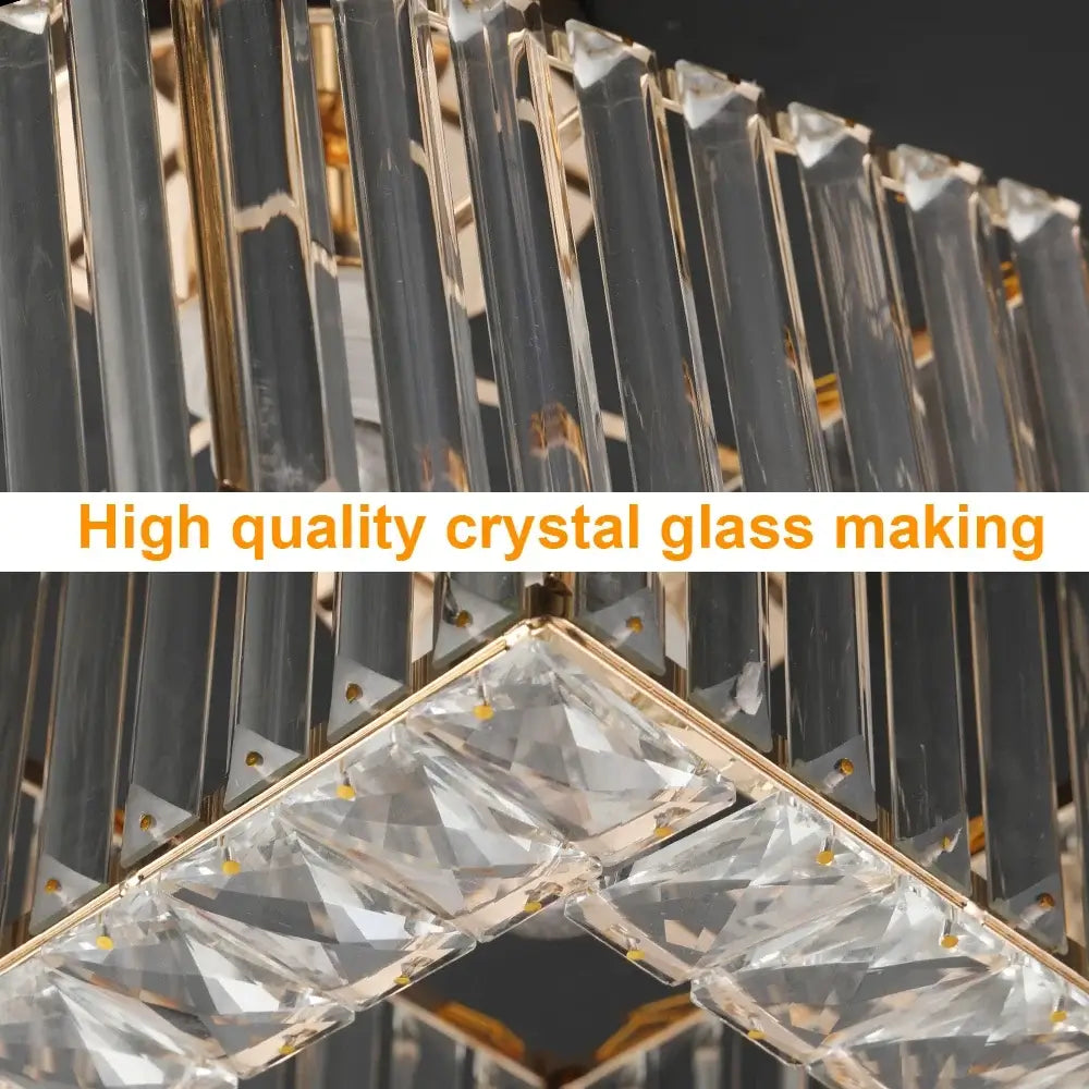 Modern Crystal Ceiling or Pendant Light, Black or Gold