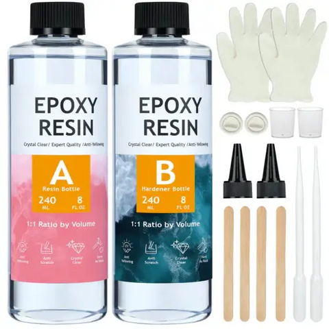 Crystal Clear Epoxy Resin Kit, Bubbles Free Epoxy Resin, Table Top &