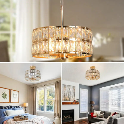 VETRULUS Crystal Pendant Light, Black or Gold