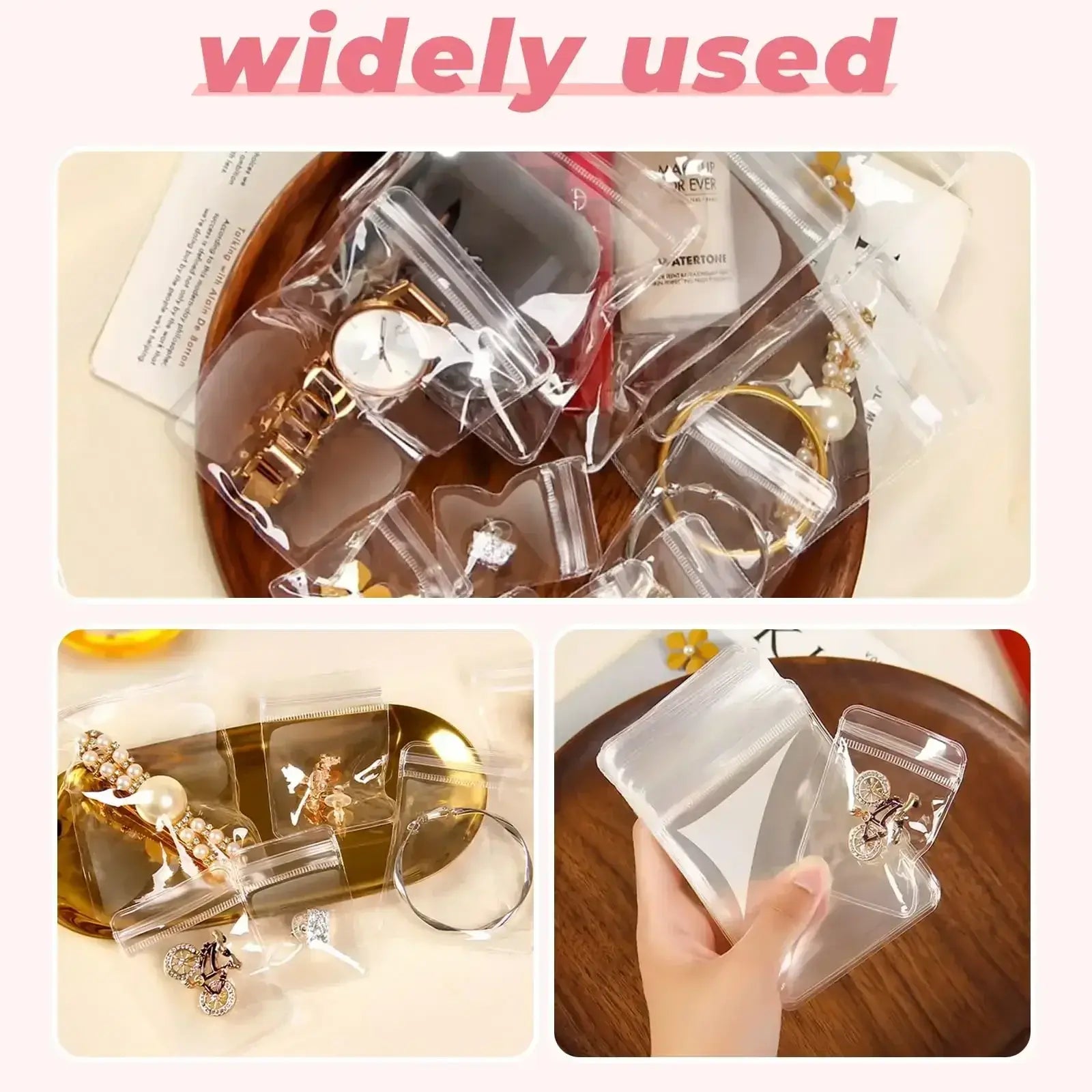 10/20/30/50pcs Jewelry Organizer Pouch Bags Transparent PVC Anti-Oxidation Earring Pendant Necklace Bracelet Storage Holder 2035