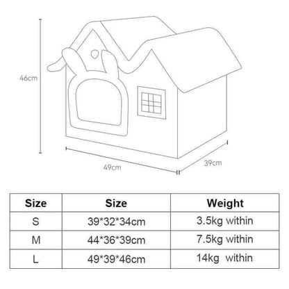 Removable Roof Plush Pet House.