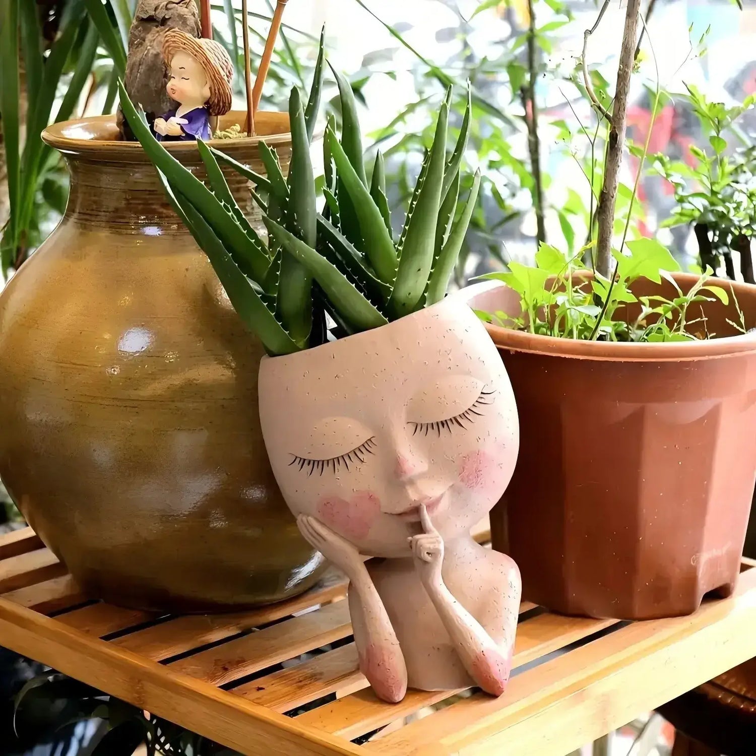 girl face vase decoration