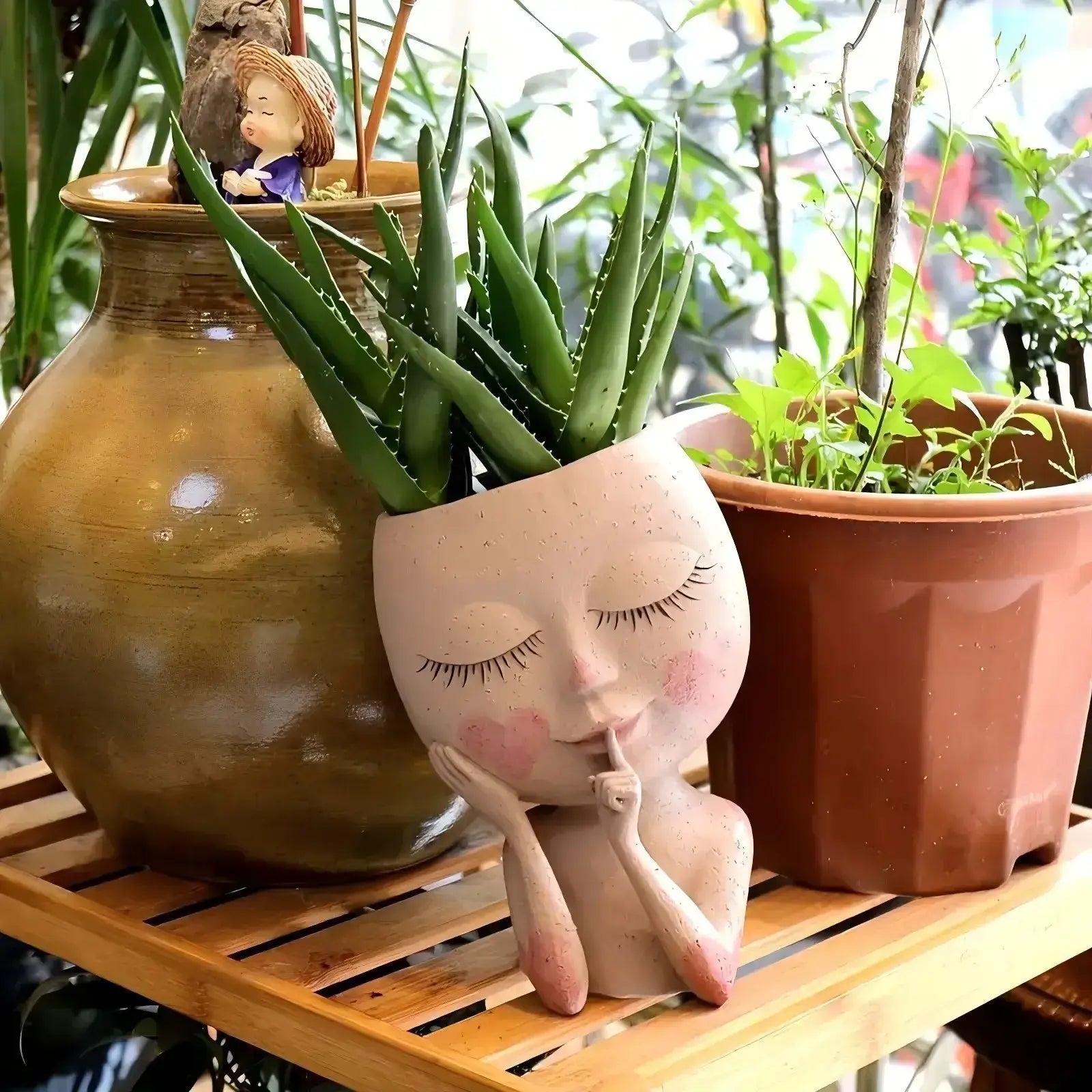 girl face vase decoration