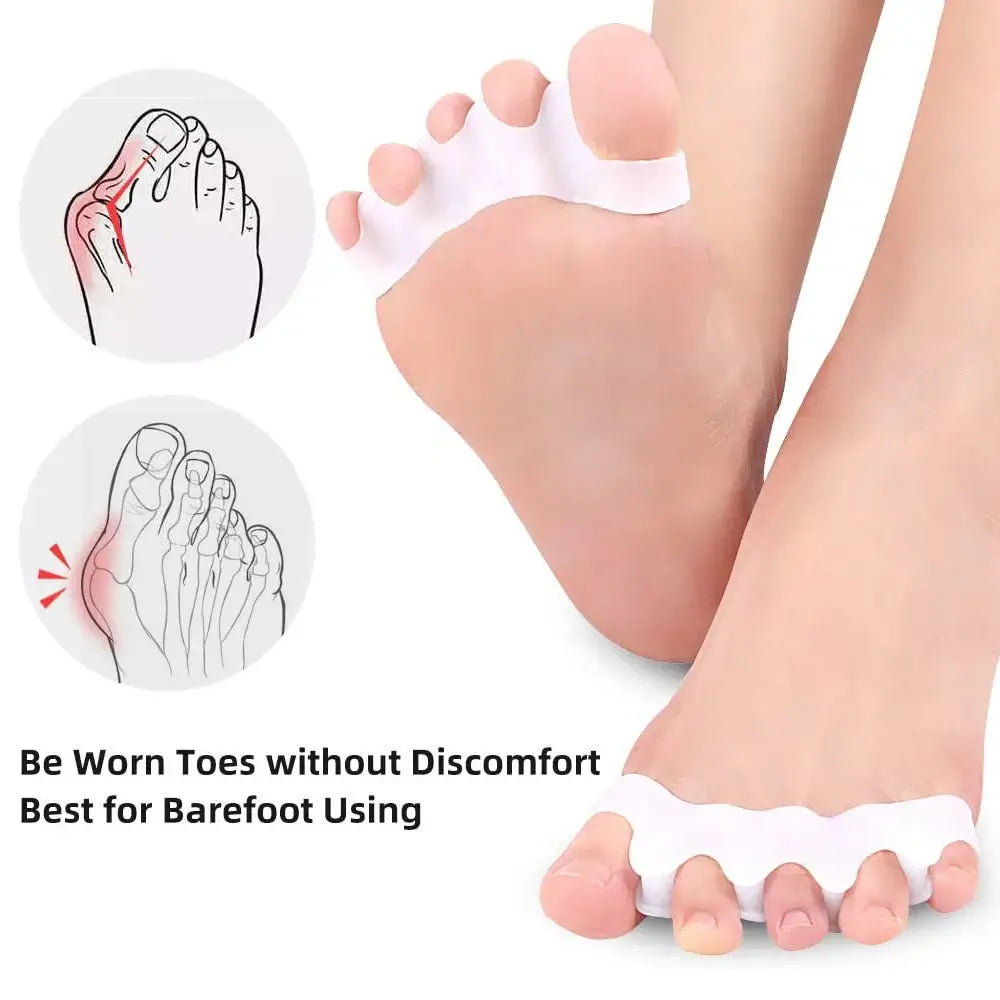 Gel Toe Spreaders Separator Silicone Bunion Correctors for Bent Claw Curved Toes Toe Straighteners for Women &amp;Men Foot Care Tool