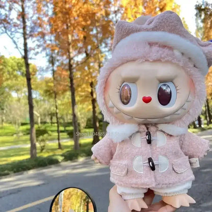 For 38 CM LABUBU/MOKOKO vinyl plush doll spring wild summer autumn and winter tweed coat set for labubu outfit decoration