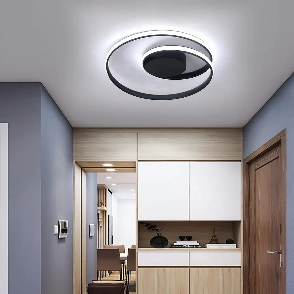 GreeLustr Dimmable LED Flush Mount Chandelier, Gold, White or Black