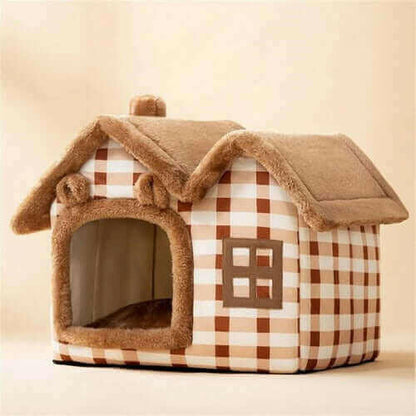 Removable Roof Plush Pet House.