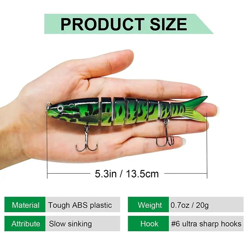 Multi-Jointed Slow-Sinking Swimbait Fishing Lure