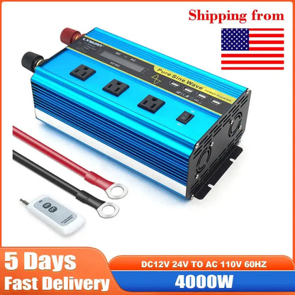 4000W Pure Sine Wave Inverter - Efficient Voltage Converter