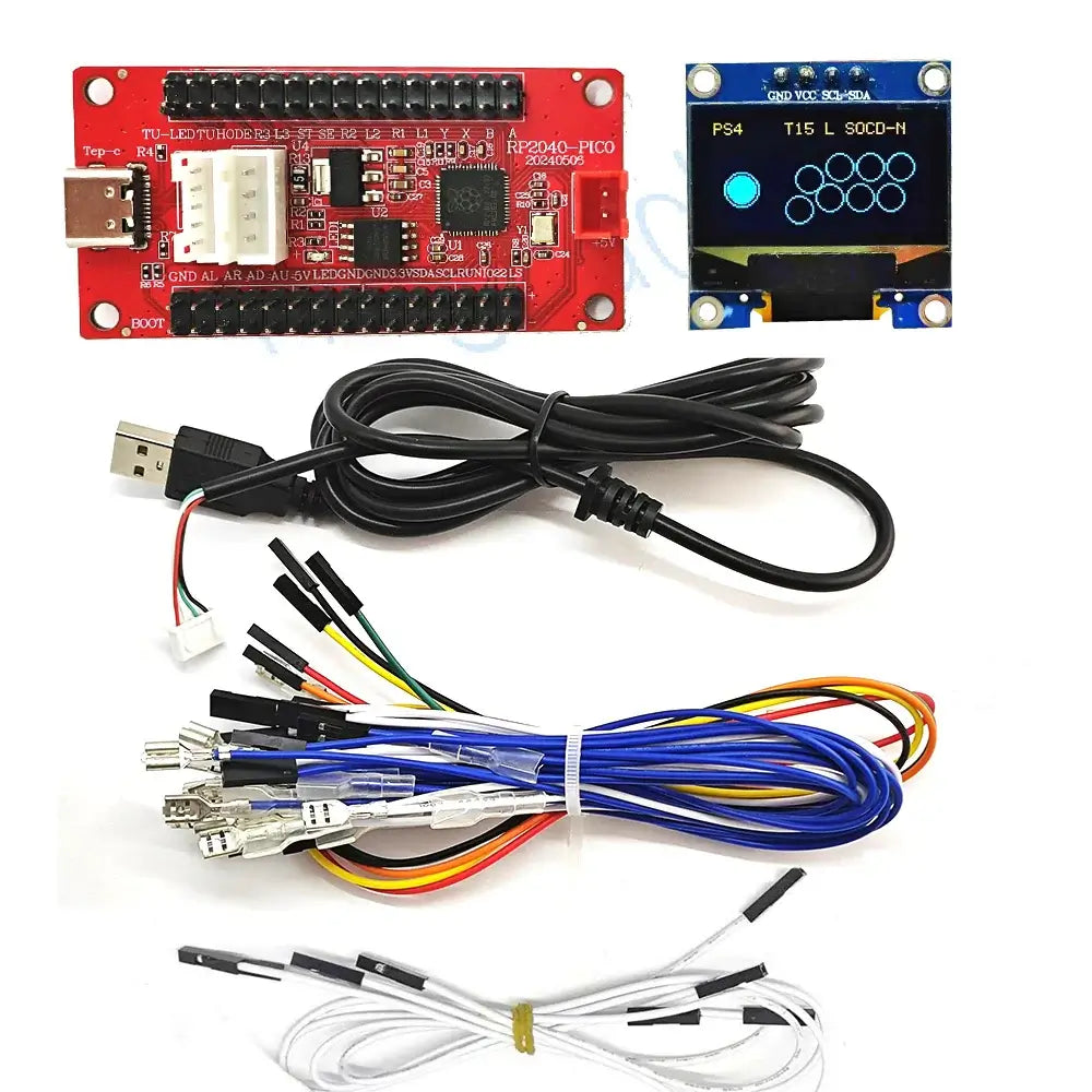 Raspberry Pi Pico Zero USB Board with Encoder for PC PS4 Switch Arcade Joystick Hitbox Controller Oled Cable DIY Gaming Parts Ki