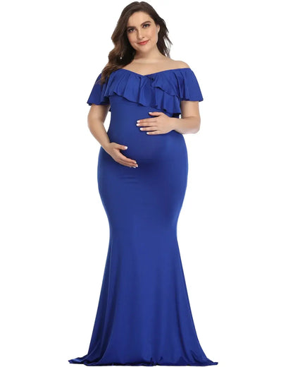 Elegant Plus Size Maternity Dress for Photo Shoots