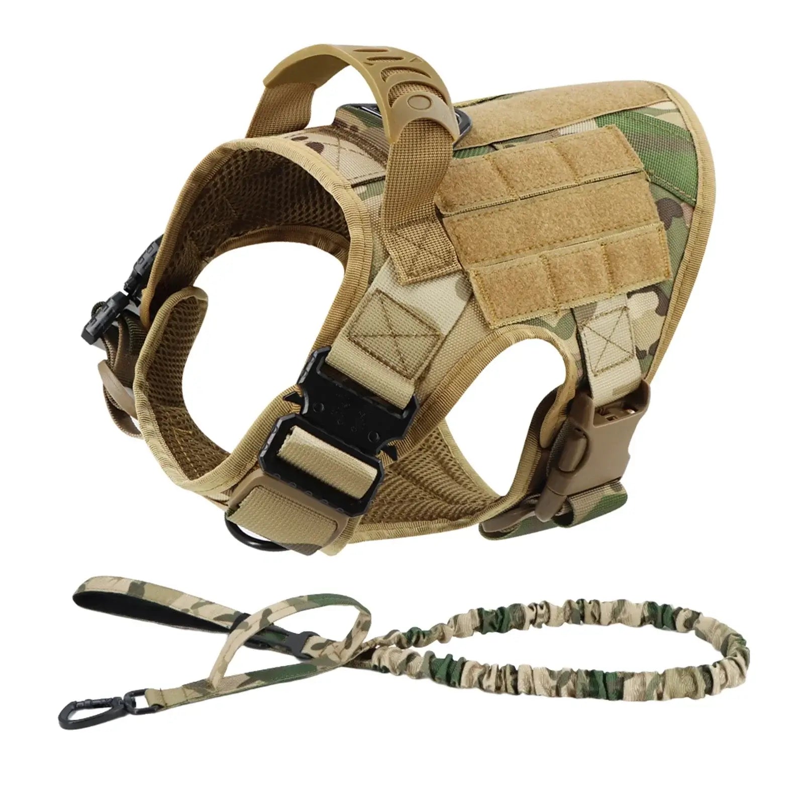 Tactical Dog Harness Leash Set for Large Dogs Military Harnesses for Training Walking Hunting Pet Vest Handle No Pull Malinois