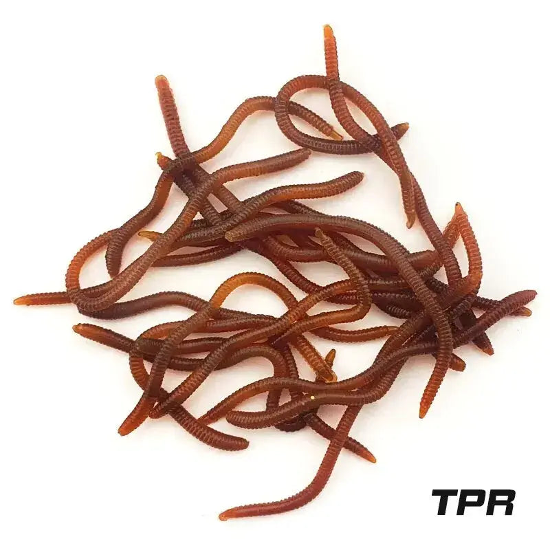 Red Worm Soft Fishing Lures, 3.5–10 cm Options