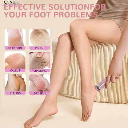 CMH Dual-Head Metal Electric Foot Grinder Portable Rechargeable Callus Remover Dead Skin Remover with Multiple Free Accessories