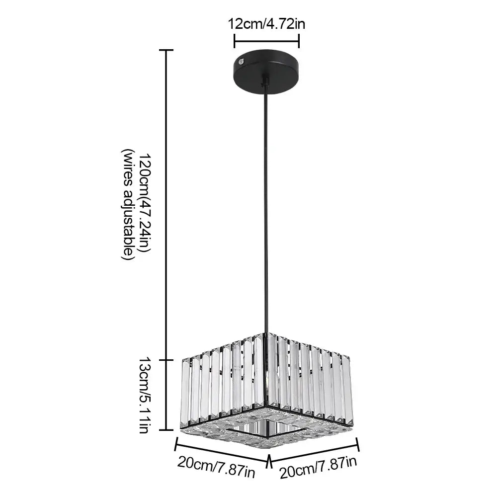 Modern Crystal Ceiling or Pendant Light, Black or Gold