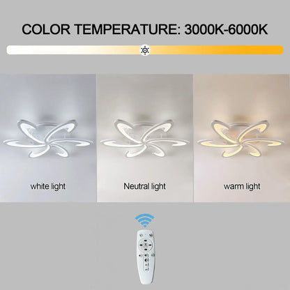 VETRULUS Flower LED Ceiling Light, 6-Leaf Design