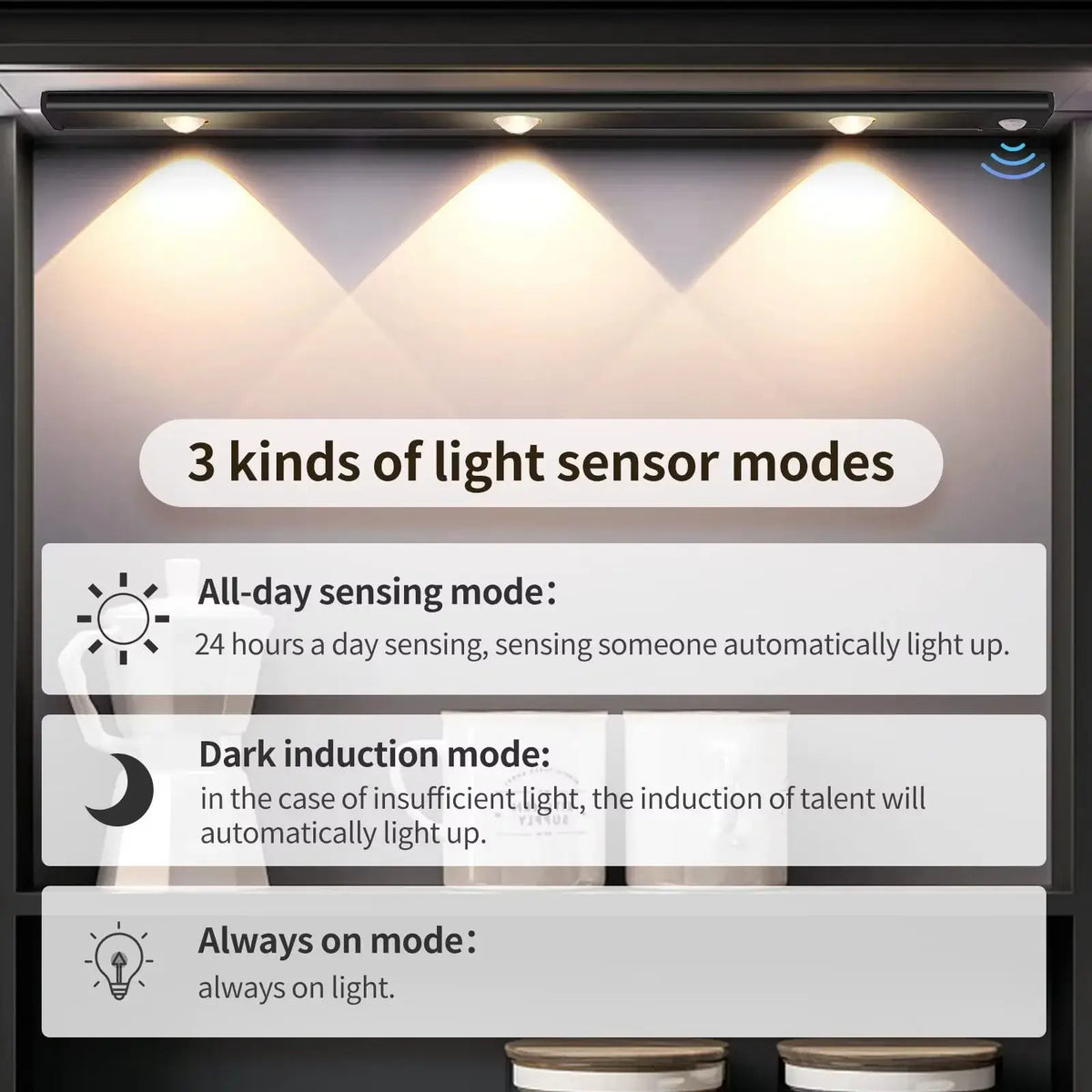 USB Rechargeable Motion Sensor LED Cabinet Light