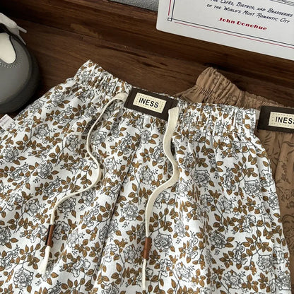 1-8yr Old Kids Clothes Floral Print Harem Pants Fashion Bear Casual Loose Children&