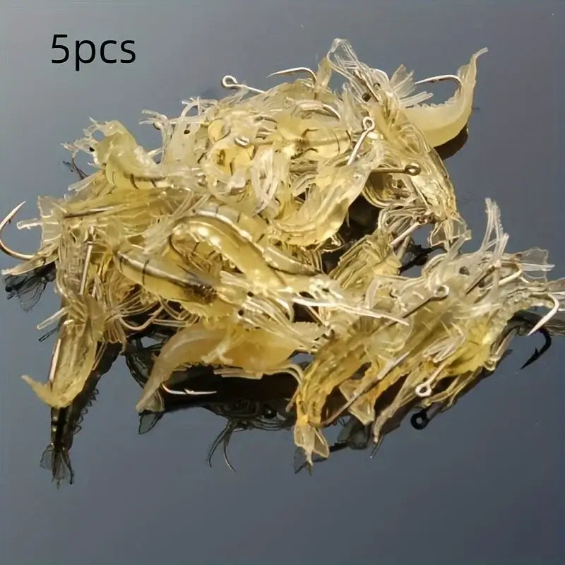 Soft Shrimp Fishing Lures, 5–100 Piece Options