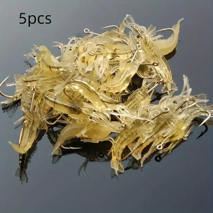 Soft Shrimp Fishing Lures, 5–100 Piece Options