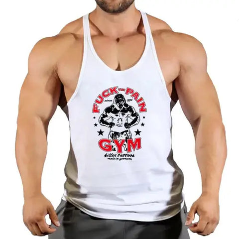 Brand Vest Muscle Fashion Gym Mens Back Tank Top Sleeveless Stringer.