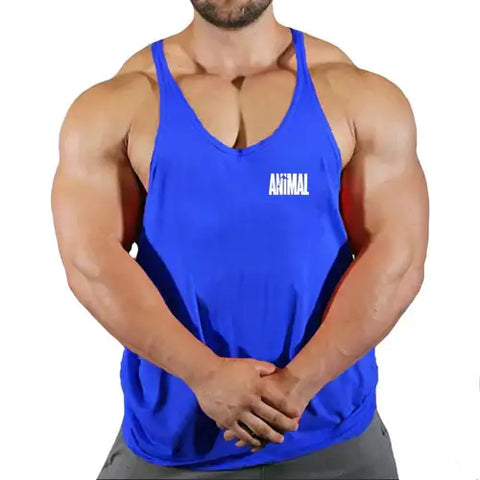 Summer Animal Gym Stringer Tank Top Men Cotton Clothing Bodybuilding.