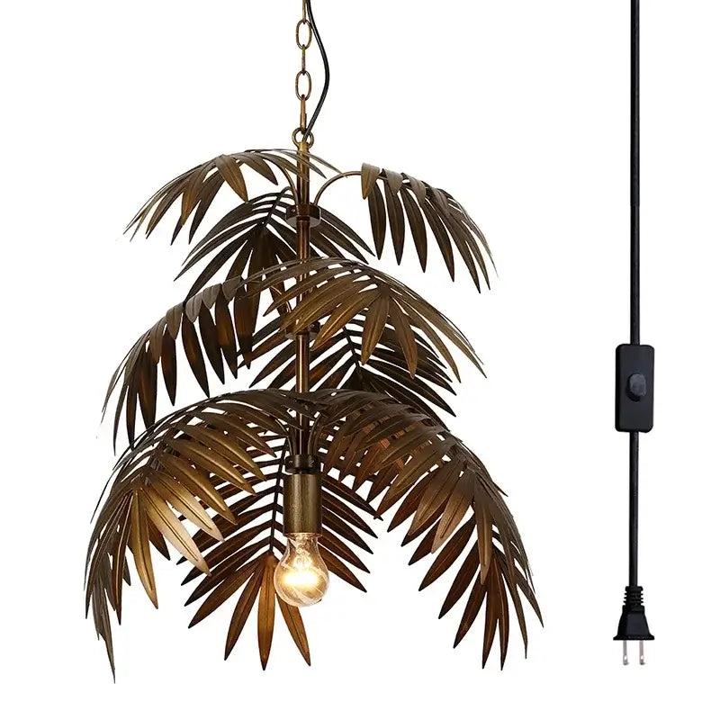 Boho Metal Palm Leaf Chandelier &amp; Ceiling Light