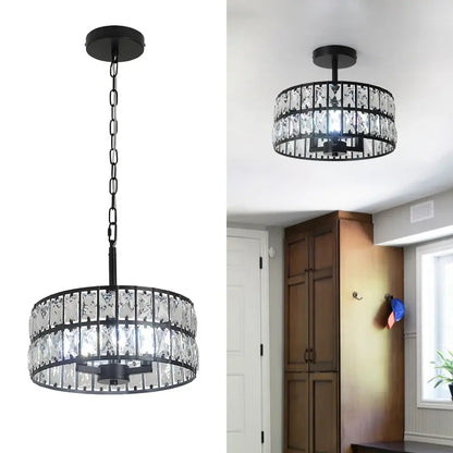 VETRULUS Crystal Pendant Light, Black or Gold