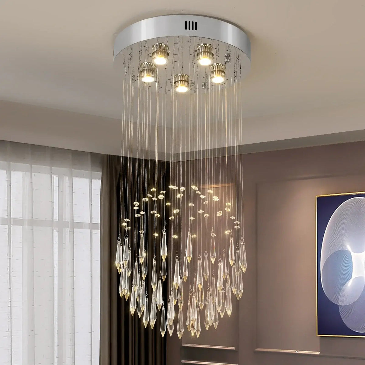 VETRULUS Raindrop Crystal LED Chandelier, Selectable Sizes