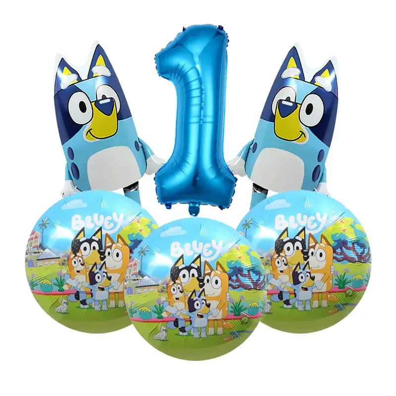 Cute Bluey Birthday Party Decoration Bluey Paper Napkin Plate Cup Tablecloth Balloons Kids Baby Shower Supplies