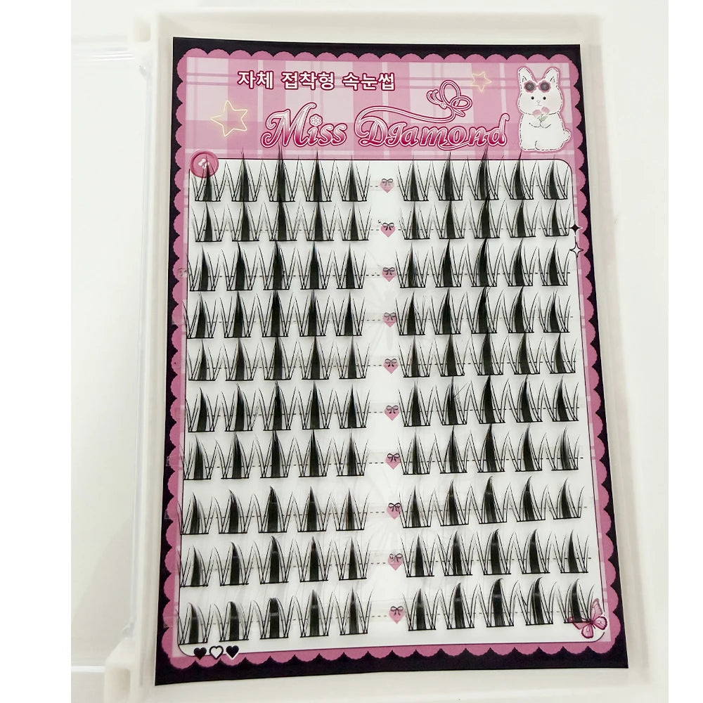 DIY Self-Adhesive Cluster Lashes – 10 Rows/Box | Glue-Free | Manga Style | Natural Look Sectioned Eyelashes