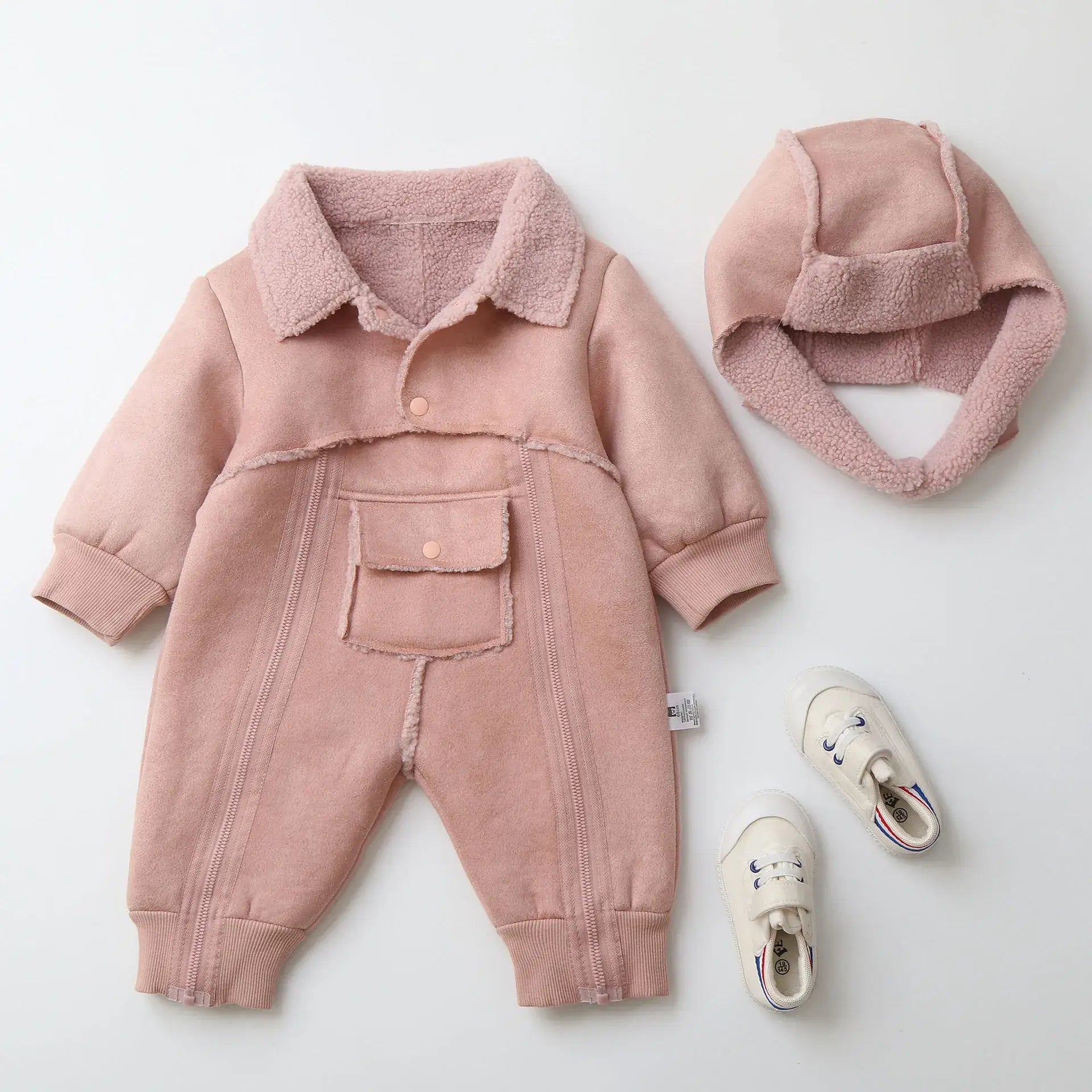 winter baby jumpsuits with fur lining