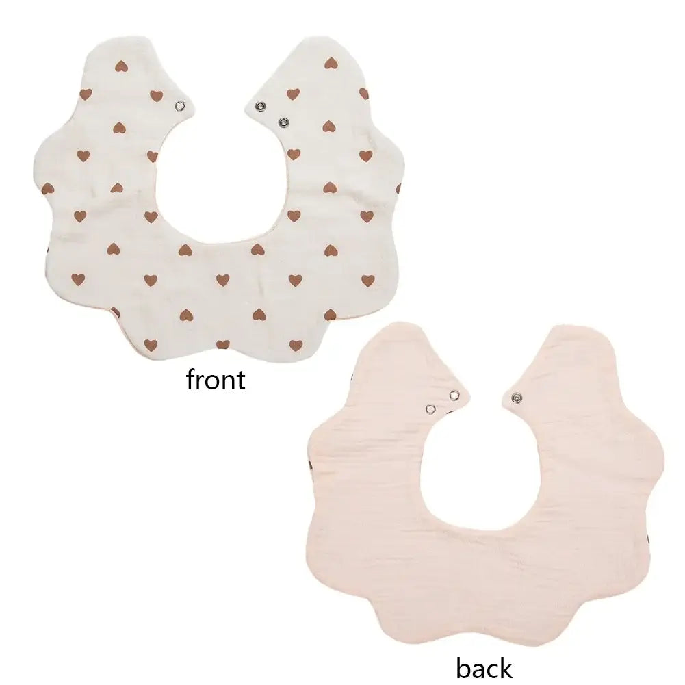 3Pcs/Lot Cute Bear Flower Print Baby Bibs Muslin Cotton Double Side Infant Boys Girls Feeding Burp Cloths Thicken Adjustable Bib