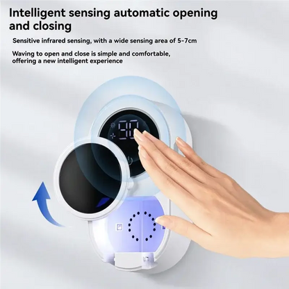 ABLE-Smart Home Toothbrush Holder Cleaner For Bathroom Light Cleaning Fan Drying Automatic Rotating Cover Wall Mounting