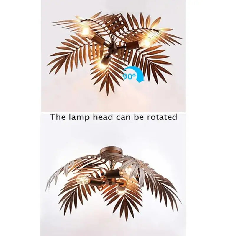 Boho Metal Palm Leaf Chandelier &amp; Ceiling Light