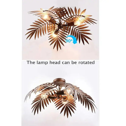 Boho Metal Palm Leaf Chandelier &amp; Ceiling Light