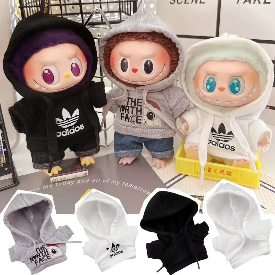 Labubu Doll Clothes Hoodie &amp; Pants Set | 15/17cm Dolls